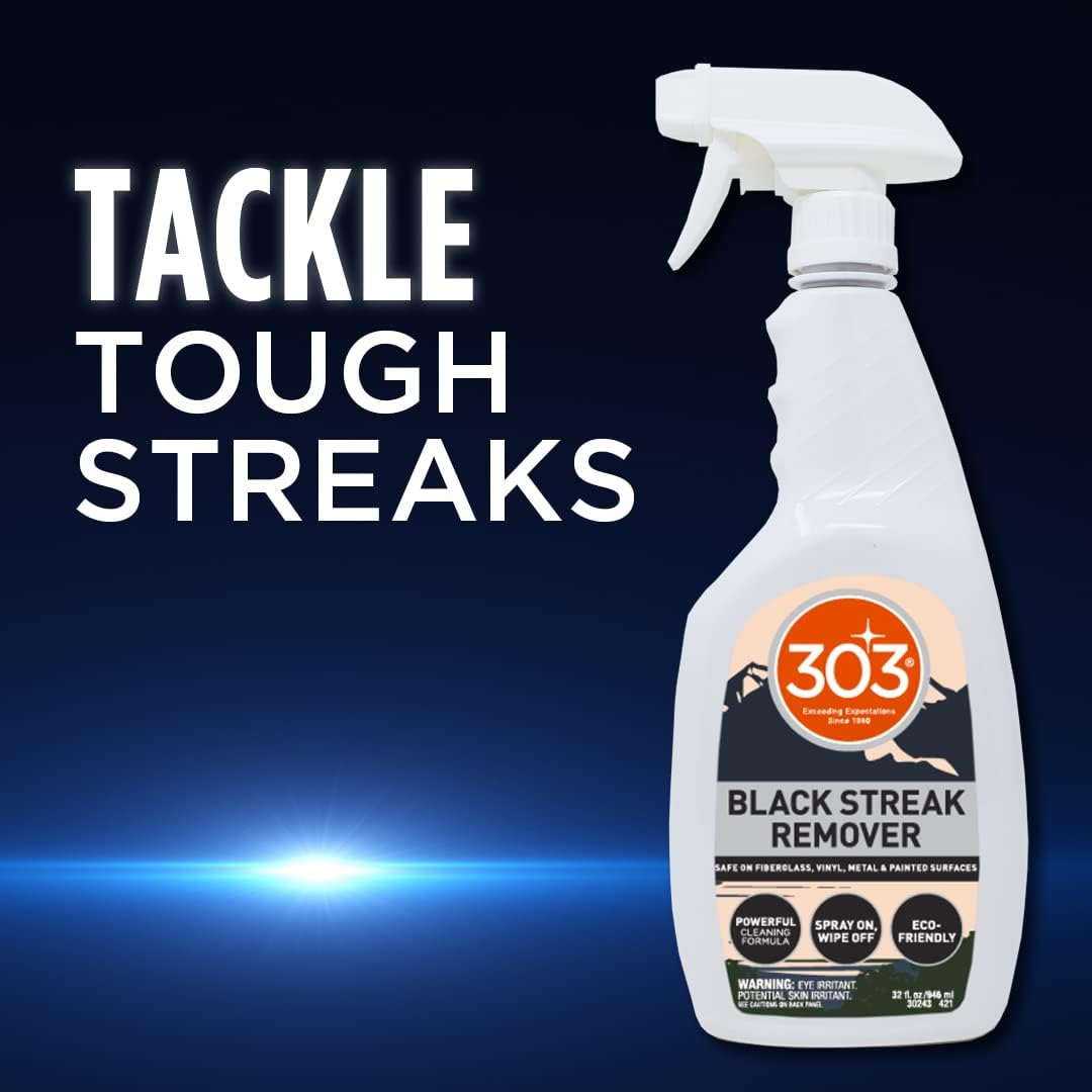 303 Products Black Streak Remover - Removes Black Streaks and Dirt, Eco-Friendly, Provides A Clean, Streak-Free Finish on RVs, Campers, Pop-Ups, Motorhomes, and Boats, 32oz (30243CSR)