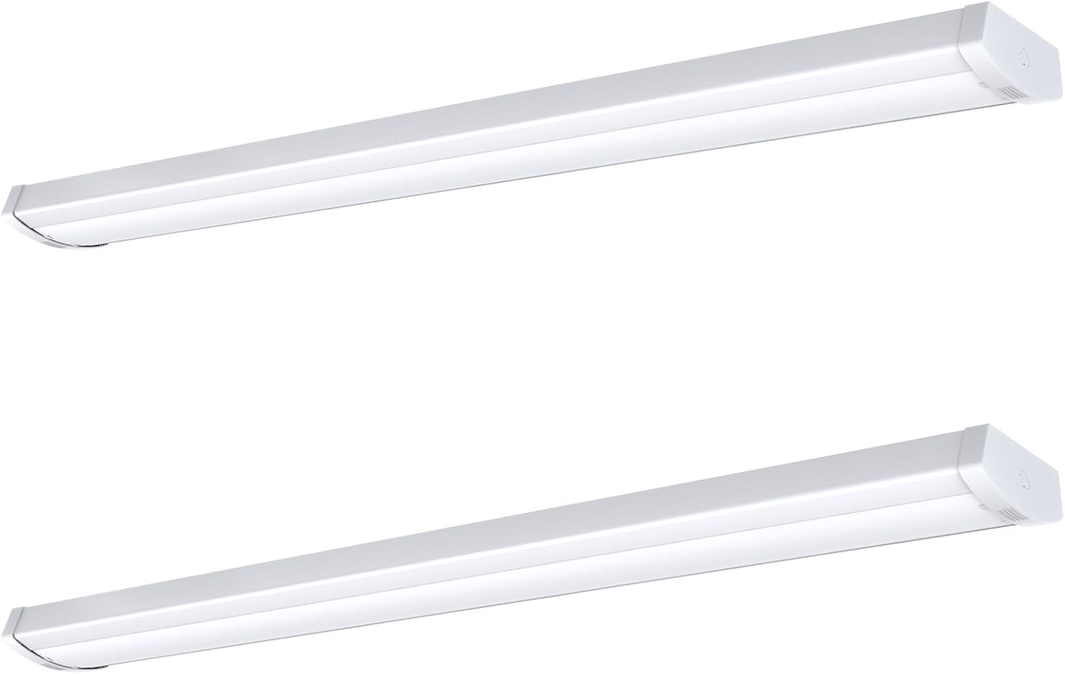 4ft LED Wraparound Light, 60W/50W/40W Selectable LED Light, 6600LM 5000K Daylight, Linkable Hardwired Linear Ceiling Fixture for Garage Workshop Office, ETL Listed,2 Pack