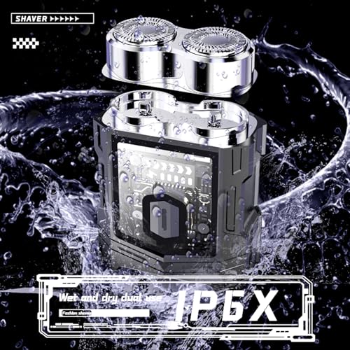Mini-Portable-Electric-Shaver-Travel-Shaver-Mens-Electric-Shaver-IPX6-Waterproof-Wet-and-Dry-with-Smart-Display-Rechargeable-Cordless-Rotary-Shaver-for-Travel-Car-Office-Gift-FatherFriend