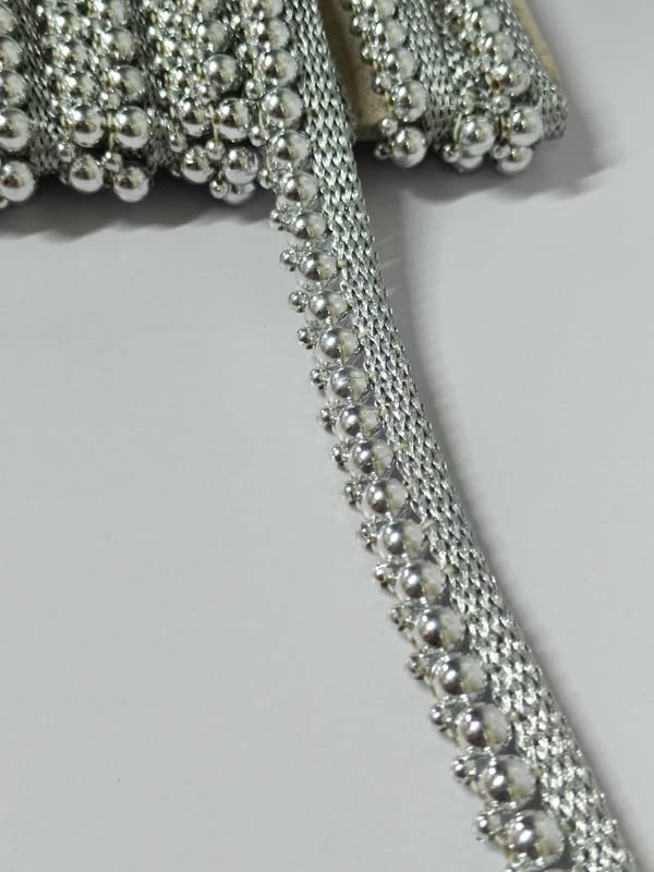 Deep's Creation Deeps Creation 8 Mm Silver Moti(Beads) Silver Lace ...