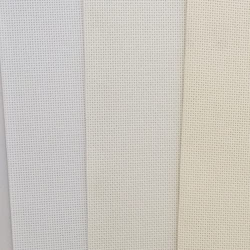 Image of KCS 3 pc of 12 inch x 18 inch 18CT Counted Cotton Aida Cloth Cross Stitch Fabric (White+Antique White+Cream)