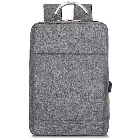 PMWLKJ Fashion Business Backpack Men USB Laptop Backpacks School Bags Male School Bag Student Schoolbag 41x31x13cm Gray Cover