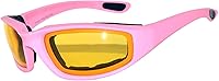 Vista 8 de OWL Gafas de motocicleta para mujer, con espuma acolchada, marco rosa, gafas de ciclismo UV400 de policarbonato para mujer