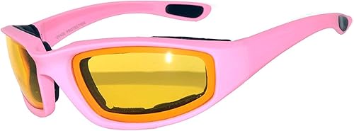 Miniatura 8 de OWL Gafas de motocicleta para mujer, con espuma acolchada, marco rosa, gafas de ciclismo UV400 de policarbonato para mujer