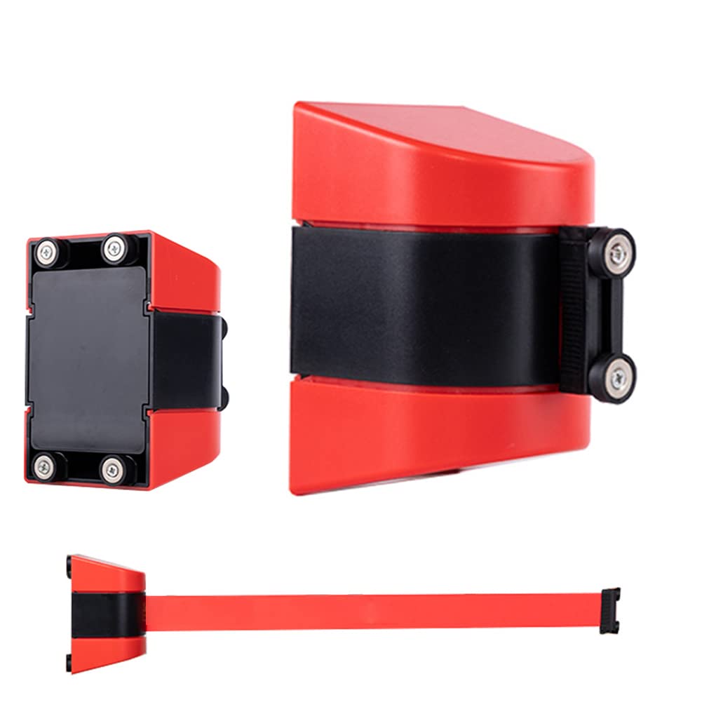 Barrera Colas, Cinta retráctil Pared, cordón Seguridad Amarillo y Negro para comercios y hoteles, con cinturón extraíble para un Control multitudes eficaz.