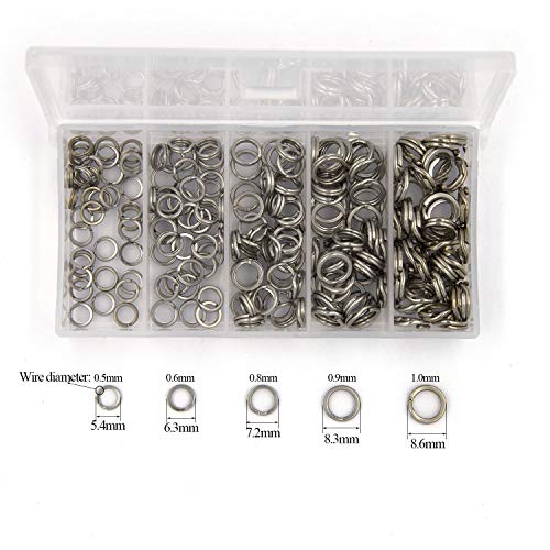 Pack Of 201Pcs Fishing Stainless Steel Split Rings 5 Sizes And Plier Set, Split Ring Capable Of Withstanding Large Tensile Force And Fishing Plier Tool Kit For Saltwater Fishing Lure Connectors #TOP1