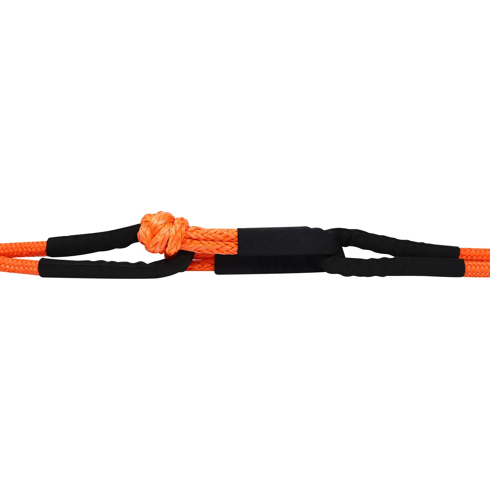 6.1mx1.9cm Orange Abschleppseil Pkw mit 13870 kg Reißfestigkeit & 30% Dehnung,Dehnbar Abschleppgurt aus Nylon/HDPE mit 2 weichen Schäkeln,Abschleppseil Set für Pannenhilfe und Zuganwendungen