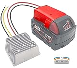 18V to 12V Step Down Converter Aadpter Compatible with Milwaukee M18 Batteries, DC 18 Volt to DC 12 Volt 15A MAX 180W Milwaukee Power Wheel Inverter, Buck Boost Voltage Regulator 12V (NO Battery)