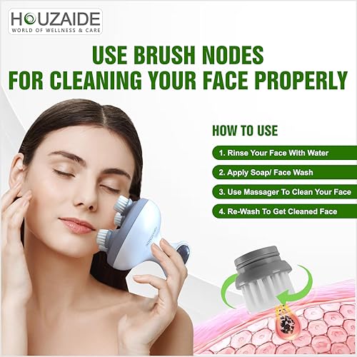 Image of HOUZAIDE Electric Head Massager Vibration Machine for Hair Growth, Hair Fall Control, Face Cleaning | Scalp, Body & Head Massager for Gift for Mother
