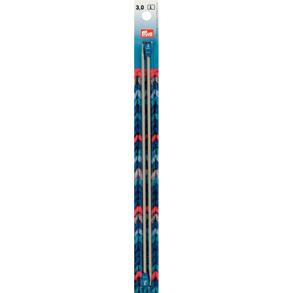Prym Stanadard Aluminium Knitting Pin 25cms Long 3.00mm