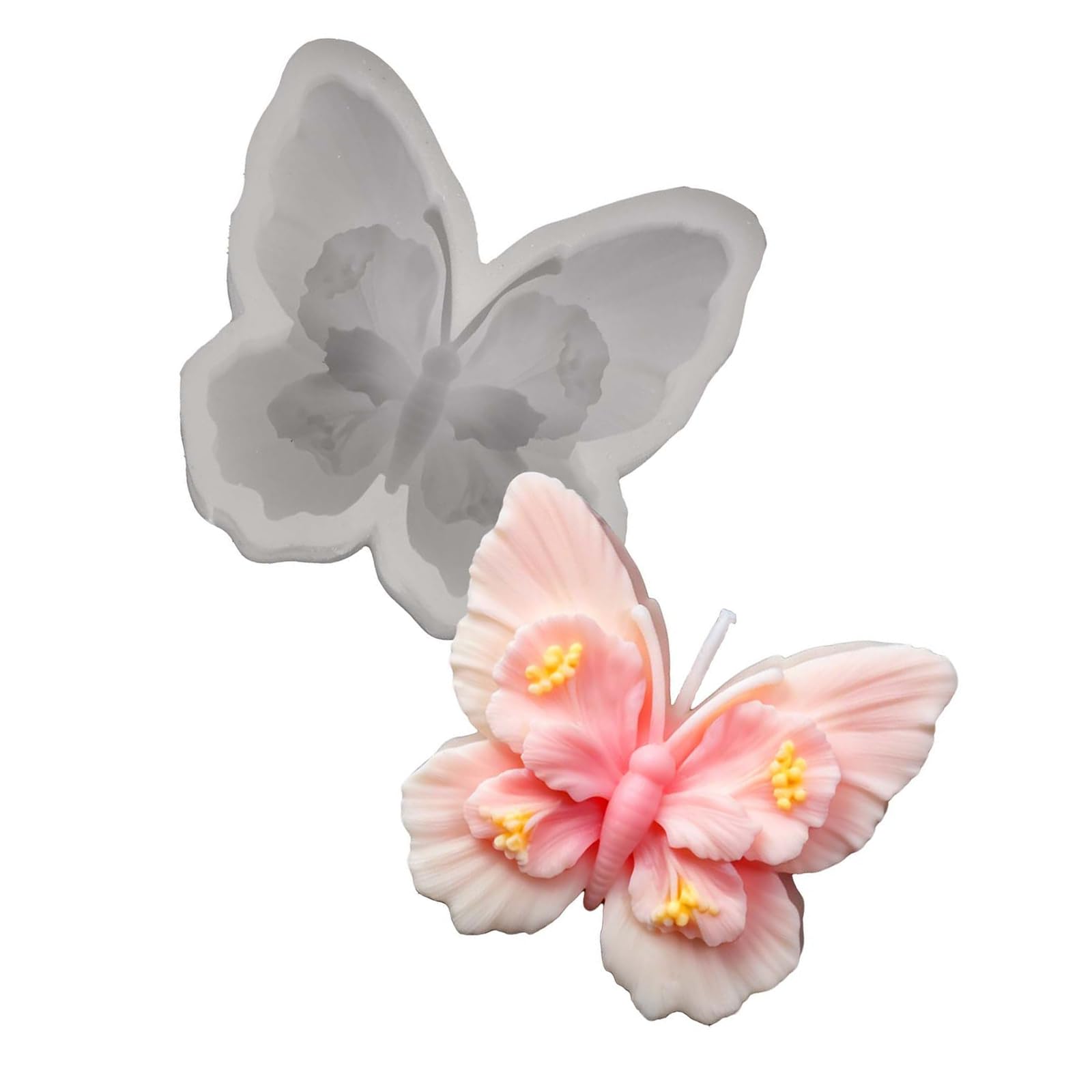 Ljmyy Flower Butterfly Shape Silicone Candle For Resin Casting Handmade Candle Soap Home Decoration And Holiday