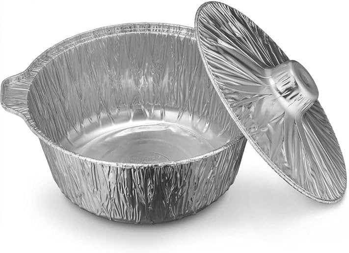 Miniatura 5 de Nicole Fantini Olla redonda de aluminio con tapa, perfecta para Acción de Gracias, campamento y hornear con espátula de bambú 1 gratis para una