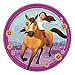 Paisley And Horse-silhouettes Design Round Paper Plates-8pc