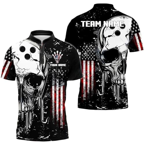 Bowling Skull Custom Bowling Shirts for Men and Women, Bowling Jersey for Men, Bowling Shirts Unisex, Mens Bowling Shirts, Custom Bowling Jersey Gift for Bowler