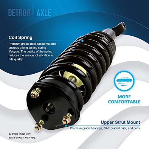 Image of Detroit Axle - 4WD Front Struts for 2006 2007 2008 Dodge Ram 1500 Complete 2 Struts with Coil Spring Assembly Replacement Left & Right Quick Install Ready Suspension Strut Shock