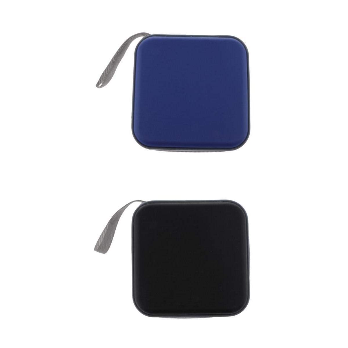 MERISHOPP 2pcs 40 Disc CD Wallet DVD Case Storage Bag Carry Protector Black/Blue-image-29