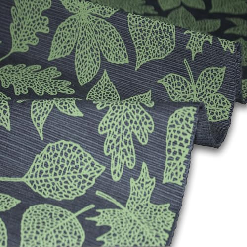 Image of HOME COLORS.IN Cotton Ribbed Maple Leaf Green Table Runner - Machine Washable - Durable - Dining Table Runner - 14 x 50 Inch - Schist Green
