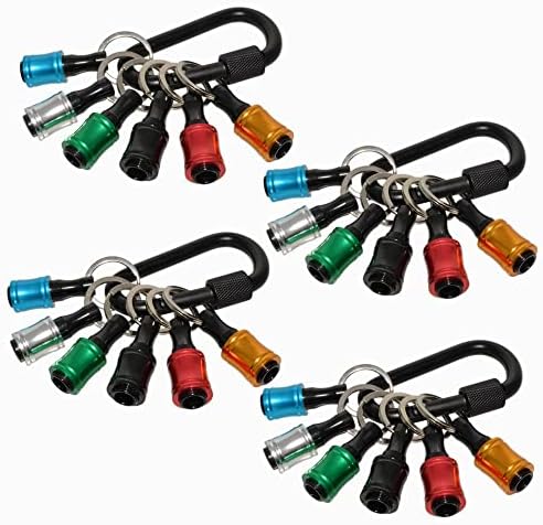 24Pcs 1/4 Inch Hex Shank Screwdriver Bits Holder Extension Bar Keychain Screw Adapter Drill Fast Change Portable Hand-held Bit Holder for Screwdrivers,Drill Bit,Flexible Drill Bit Extension Set