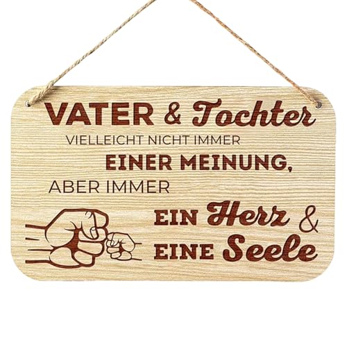 Lumi Zenva Holzschild Vater & Tochter Geschenk – Personalisiertes...