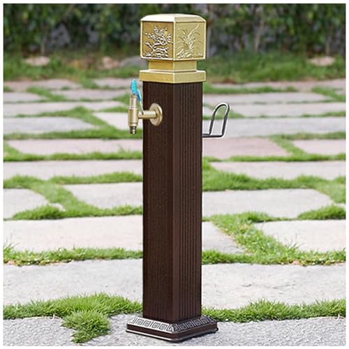 WDSOPK Columna De Agua para Jardín con Grifo, Extensor De Grifo Exterior, Grifo Remoto con Pistola Rociadora, Soporte para Manguera De Agua, Columna De Agua con Anticongelante P（Style 2-17×17×74Cm）