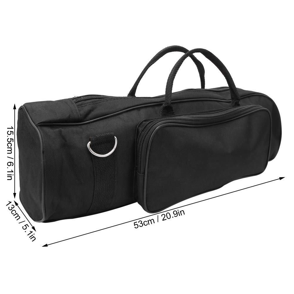 Dilwe Bolsa de Trompeta, Nylon Impermeable Trompeta Bolsa Estuche Tela Duradera Accesorios para Instrumentos Musicales, Negro