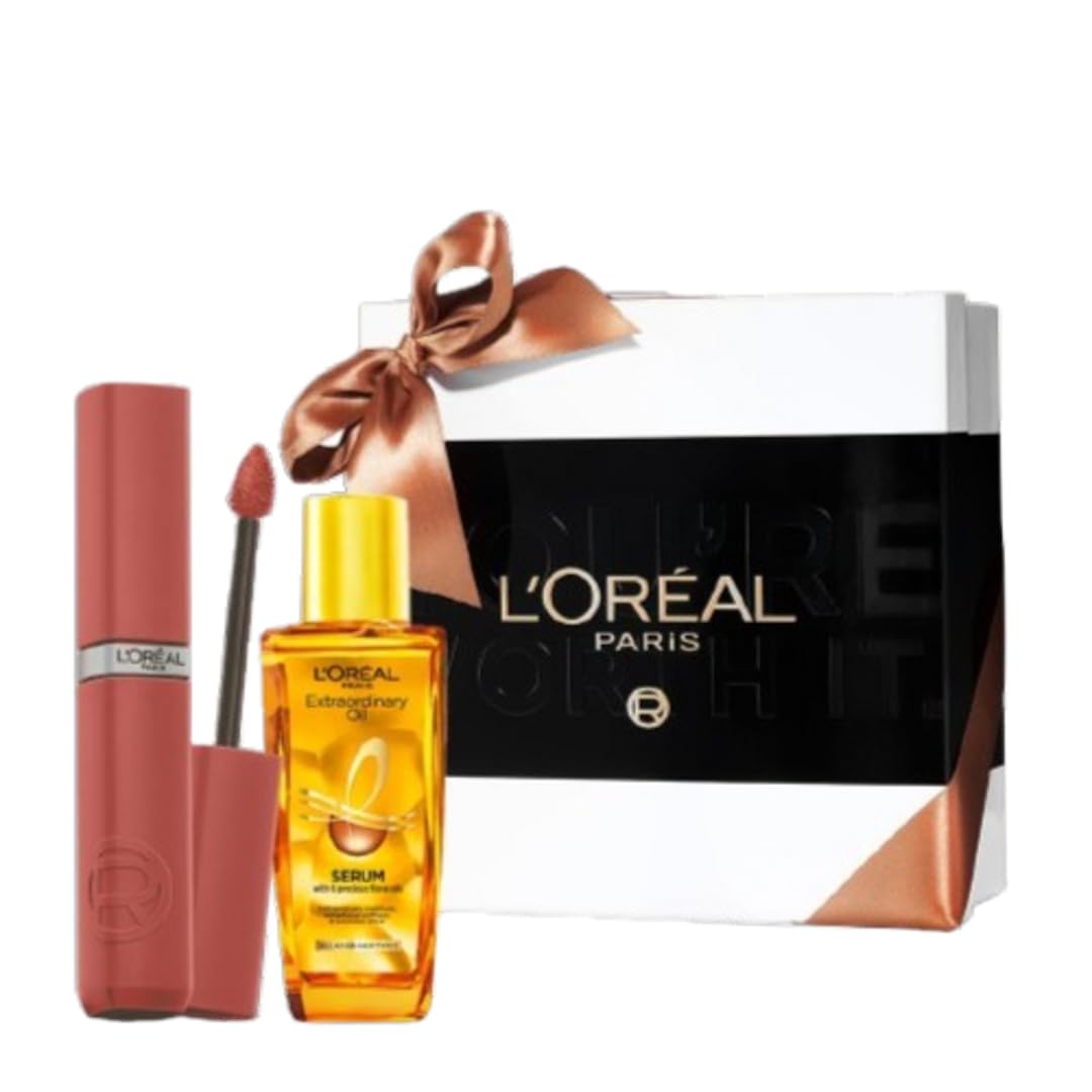L'Oreal Paris You're Worth it Gift Box - Liquid Lipstick 635 and Hair Serum 30ml-image-21