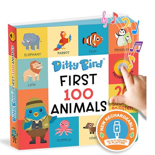 'Ditty Bird Libri Parlanti 100 Animali: Libri in Cartone Interattivi con Belle Immagini e Suoni per Bambini da 1 a 3 anni. Apprendimento del Vocabolario e del Linguaggio. Libri Sonori Resistenti.'