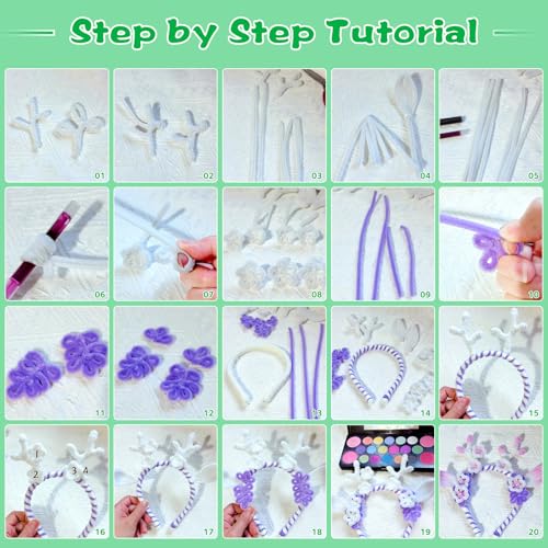 Image of 100 Pieces Pipe Cleaners Craft Chenille Stem Fruit Green Pipe Cleaners | Fuzzy Sticks Pipe Cleaners for Crafts Festival Home Decorations