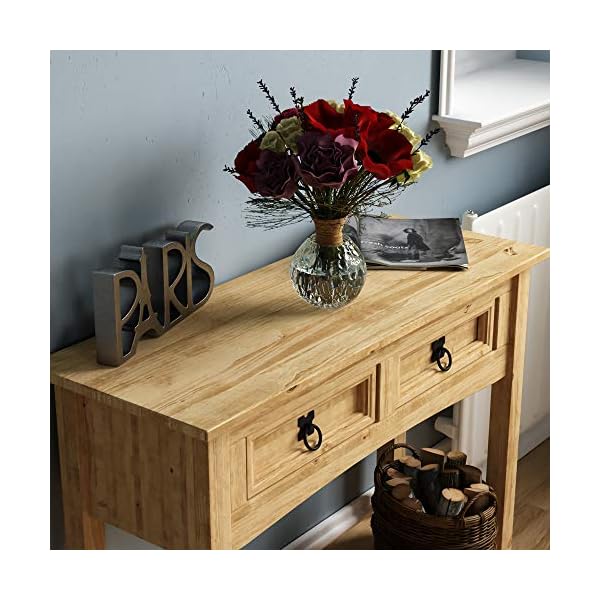 Amazon Brand - Movian Vida Designs Corona Console Table, 2 Drawer With Shelf, Solid Pine Wood, 34 x 90 x 72 cm - Image 4