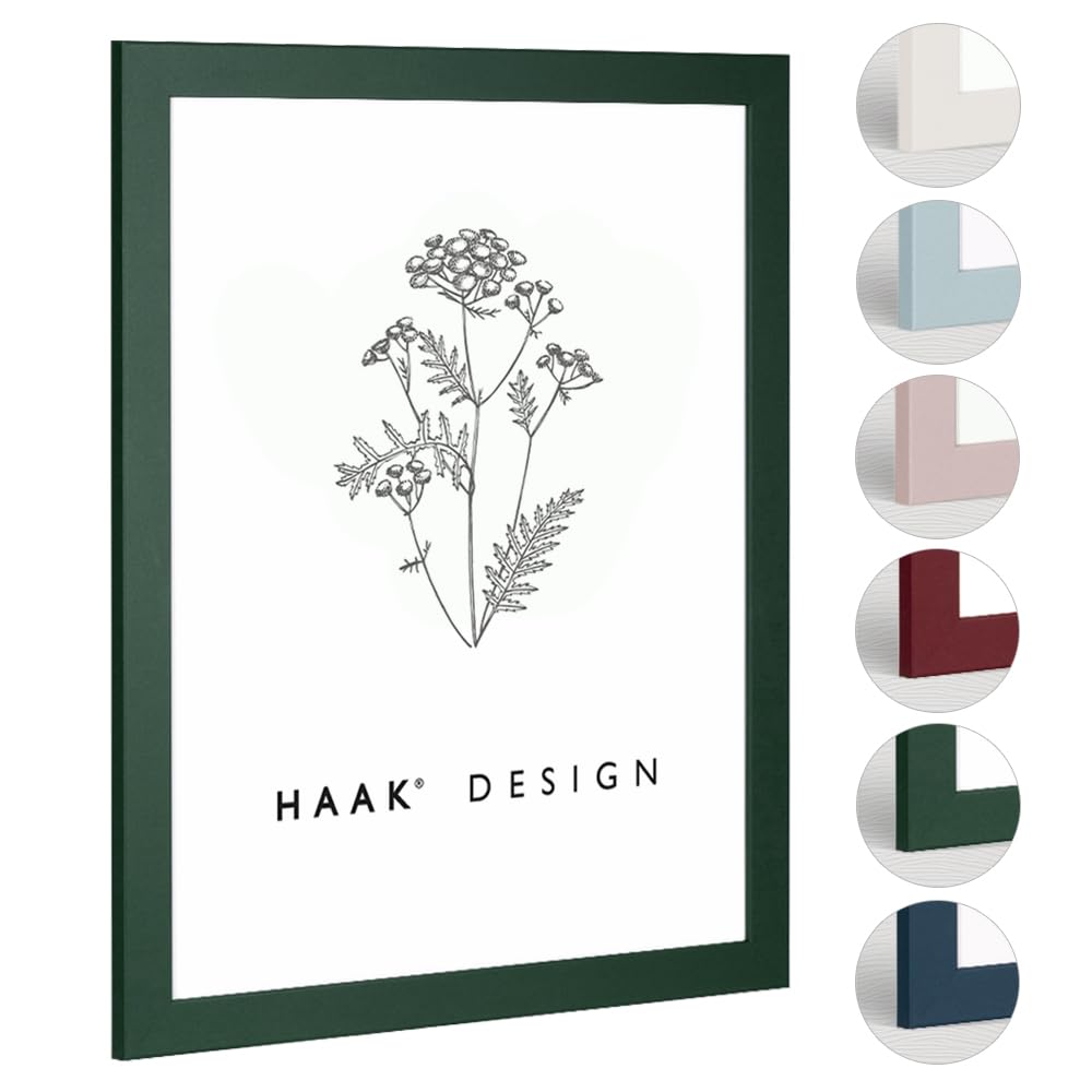 Haak Bilderrahmen modern stabil Miko Tannengrün Dunkelgrün 80 X 120 cm Rahmen für Bilder Urkunden Poster Puzzle Pastell Farben
