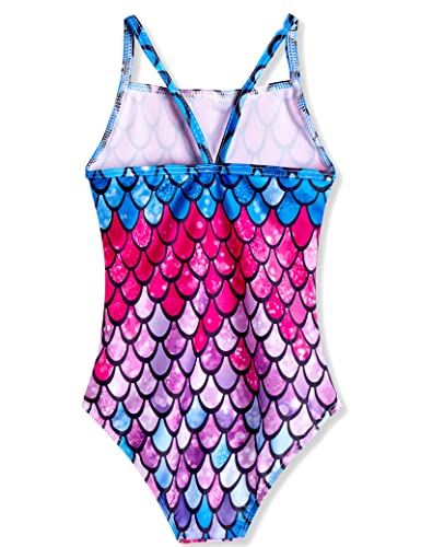One-Piece Swimsuit for Girls Toddler Size 4t 5t Colorful Mermaid Scale Printing Bathing Suits Quick Dry Water Sport Swimwear2