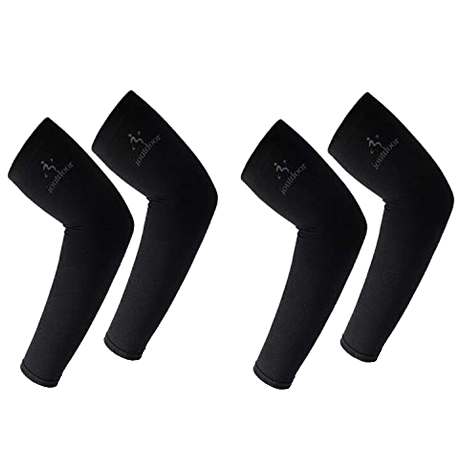 Ioutdoor Unisex (Black,2 Pair) Arm Sleeves Uv Protection,Arm Warmers Support Stretchy Anti-Slip,Compression Sleeves To Cover Arms Womens Mens Youth For Covering Tattoo Basketball Running Cycling Gardening Outdoor