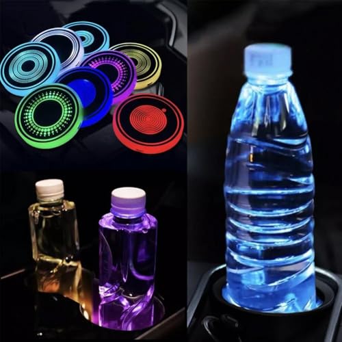 Luces LED para portavasos de carro, 2 pzas, USB recargable miniatura 5