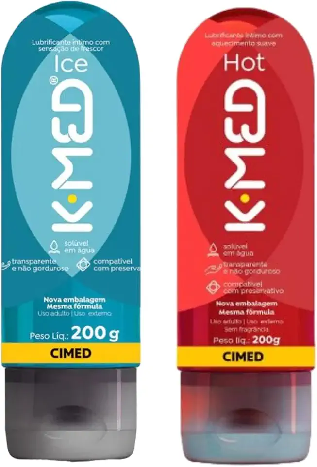 Lubrificante Íntimo Kmed Hot e Kmed Ice Esquenta e Esfria 200g cada