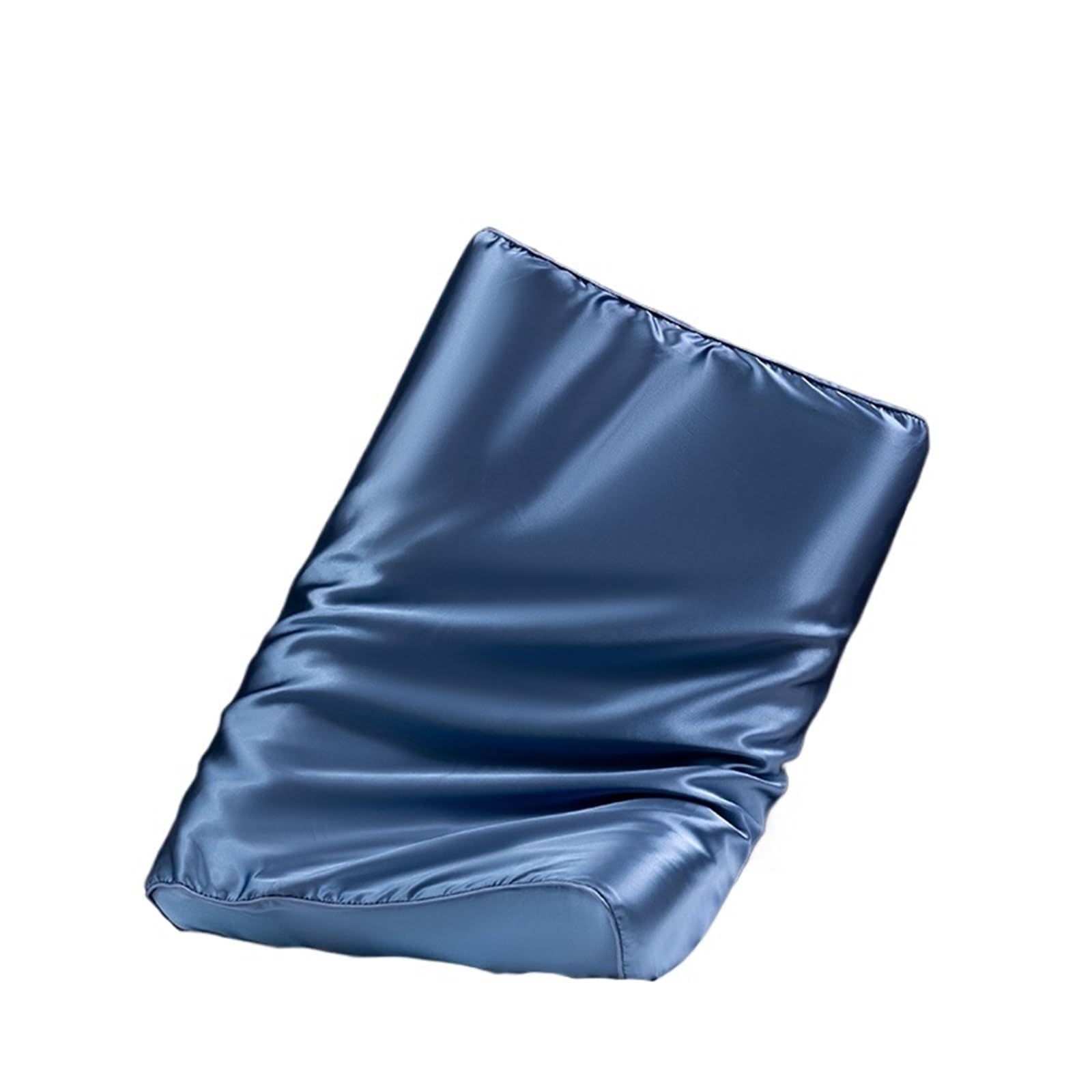 Silk pillowcase Silk Pillow Cover Satin Pillowcase For Solid Cushion Hair Skin Protect Decorative Case 30x50cm/40x60cm(Blue,1PCx40x60x10x12cm)
