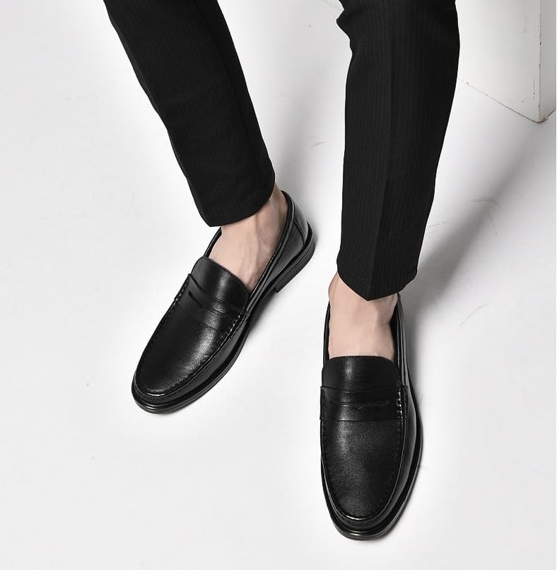 YZABEL Men's Classic Slip On Oxfords Shoes, Comfortable Round Toe Formal Casual Shoes, Soft-Soled Non-Slip for Walking Outdoor Driving2