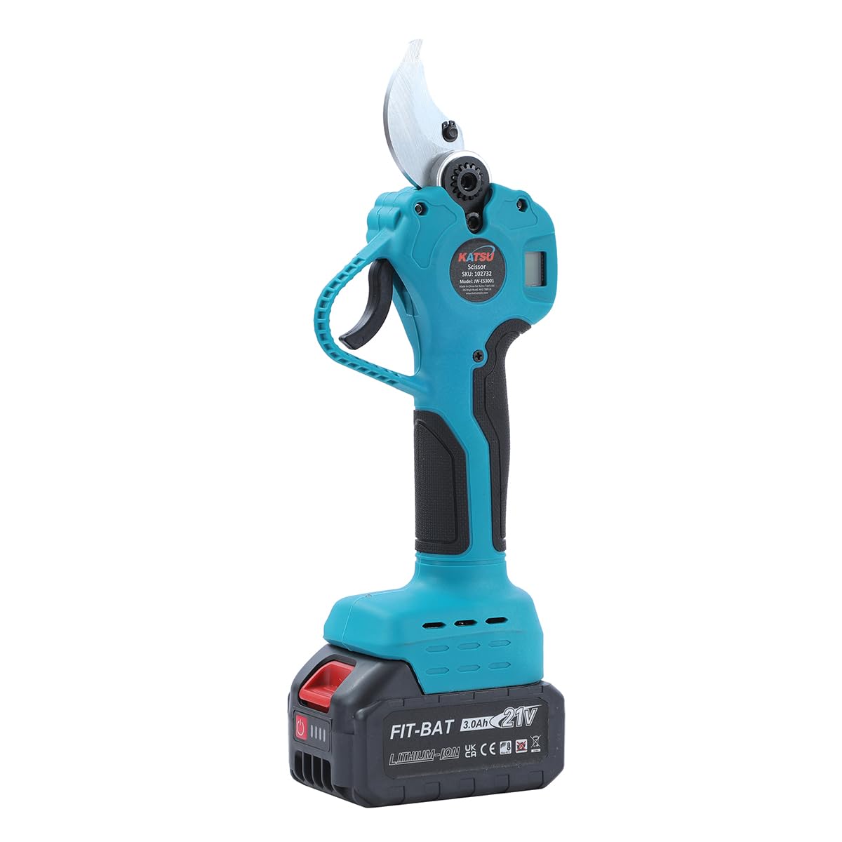 KATSU FIT-BAT 21V Motosierra Podadora de Pértiga Telescópica 3 en 1 Hasta 253cm con 3,0 Ah Batería y Brushless Motosierra y Tijera Podadora, para Cortar Ramas de Árboles