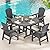 SERWALL Outdoor Adirondack Dining Chair Set of 2, All Weather HDPE Patio Chairs, Grey