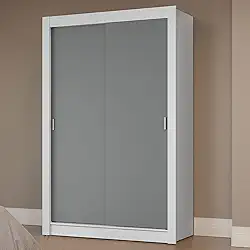 Guarda-roupa Solteiro 2 Portas de Correr Branco/cinza Milano Madesa