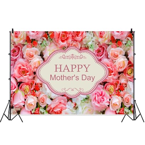 Fondo para fotos Día de la Madre 8x6 ft color rosa miniatura 5