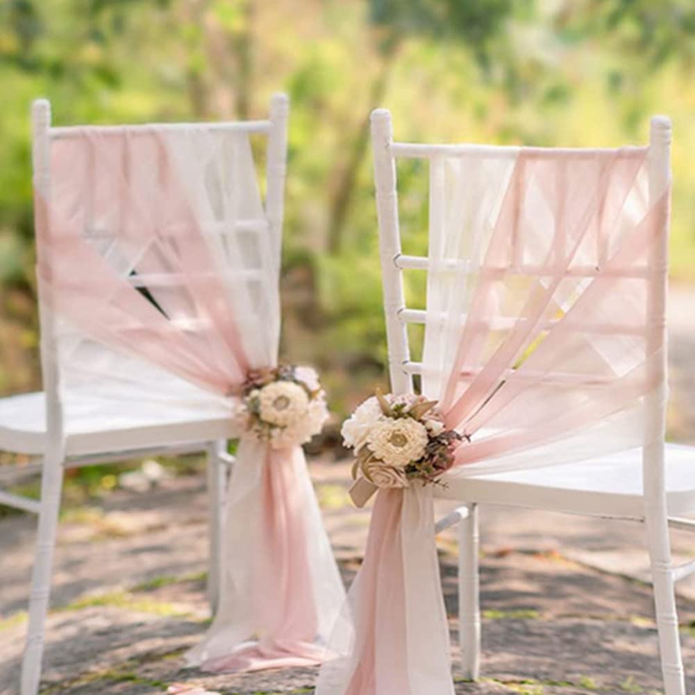 AMateschitz Fiocchi per sedia in tulle, 20 x 275 cm, in organza