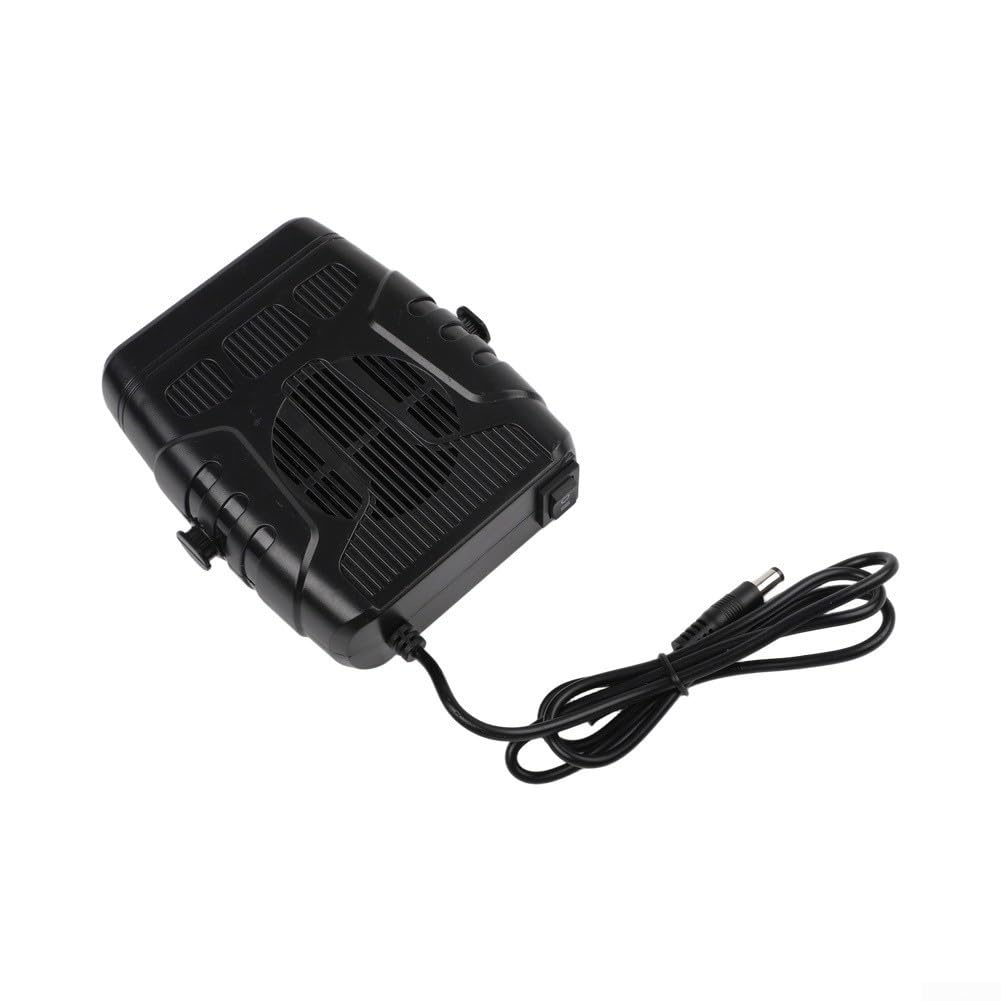 30 W Termoventilatore solare portatile 12 V per veicoli e campeggio, modulo solare in silicone cristallino 145 x 330 mm, calore rapido per esterni, nero
