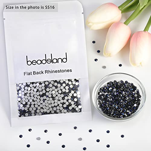 Image of Beadsland 2880pcs Flat Back Crystal Rhinestones Round Gems for Nail Art and Craft Glue Fix, Montana, SS16,3.8-4.0mm