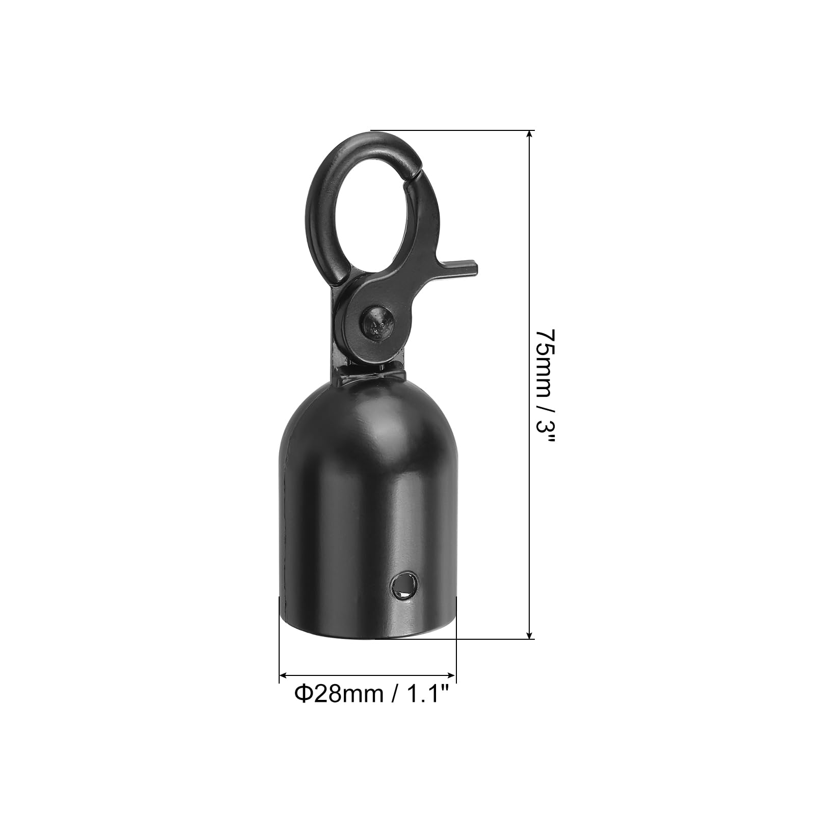 PATIKIL 28x76mm Fermacorda Per Paletti, 8Pz Corde in Velluto Ganci Baccello Per Estremità Corda Barriere Ganci Scatto Transenne Delimitazione Per Controllo Folla Divisori Coda, Nero