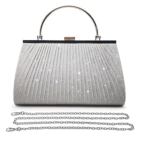 Pahajim Silver Glitter Evening Clutch Bag Cover