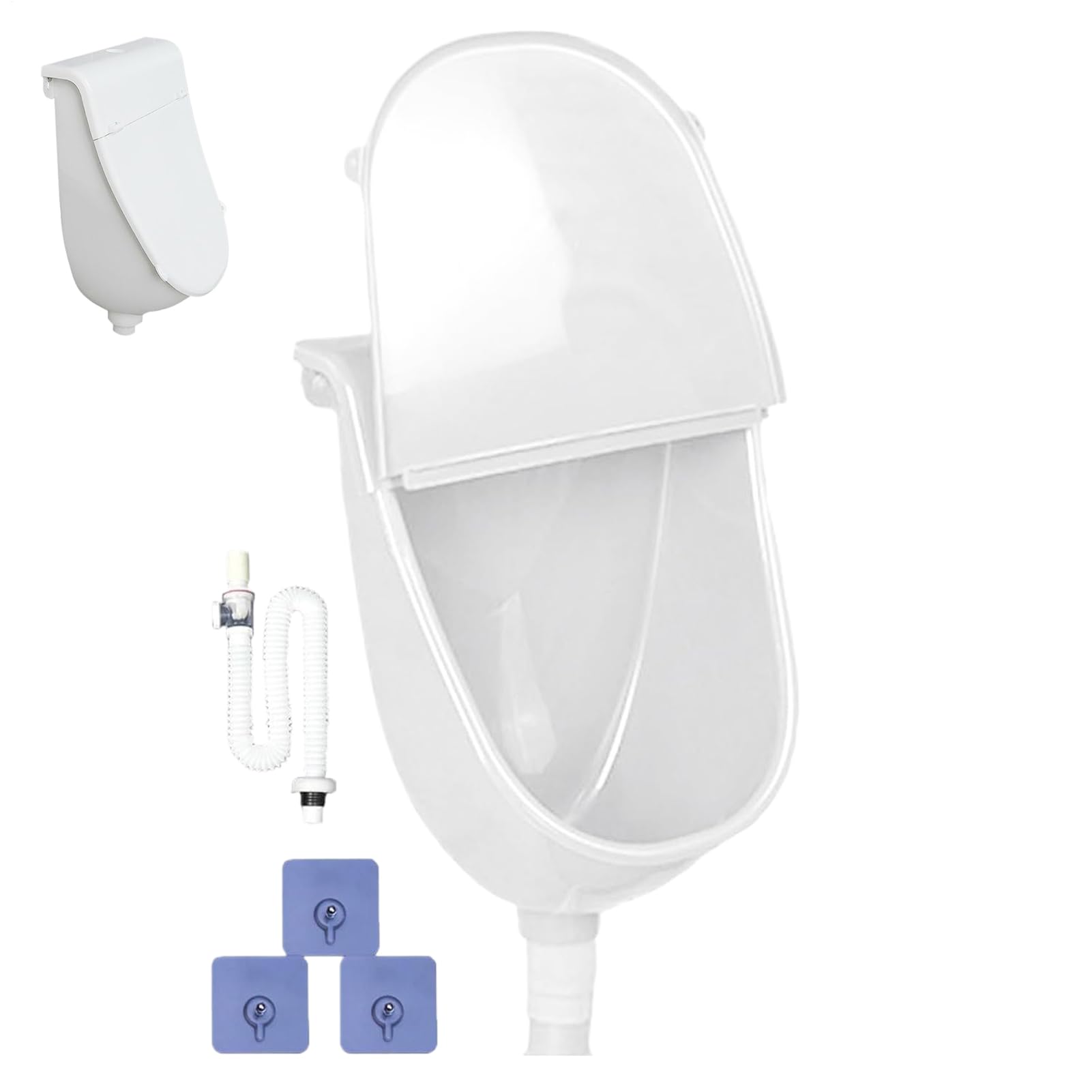 Generisch Männer Wandpissoir,Urinal Mit Deckel,Urinalkondom Für Männer,Trockentoilette Camping,Spül Urinal Für Bad,Überlaufsicheres Urinal Spülen Mit Schlauch Für Fahrzeuge Haus Garten Wohnheim