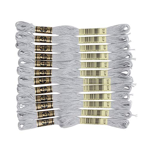 Image of DMC 6-Strand Embroidery Cotton Floss, Pearl Grey, 12 piece