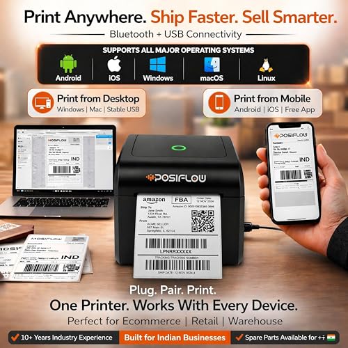Image of Thermal Label Printer for Business Office Home | Inkless Thermal | Mobile, Desktop Compatible (ShipLite(4-Inch Label Printer))