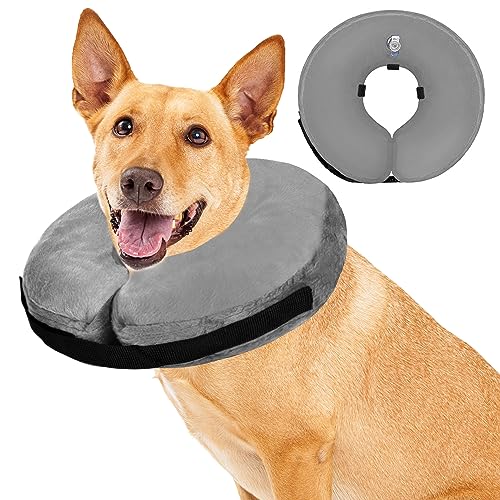 Soft-Dog-Cone-Collar-for-Large-Medium-Small-Dogs-and-Cats-After-Surgery-Inflatable-Dog-Neck-Donut-CollarInflatable-Cat-Cone-CollarE-Collar-for-Dogs-Recovery-Dog-Cones-Alternative-Large-Grey - Cucciolini Doodles Soft-Dog-Cone-Collar-for-Large-Medium-Small-Dogs-and-Cats-After-Surgery-Inflatable-Dog-Neck-Donut-CollarInflatable-Cat-Cone-CollarE-Collar-for-Dogs-Recovery-Dog-Cones-Alternative-Large-Grey