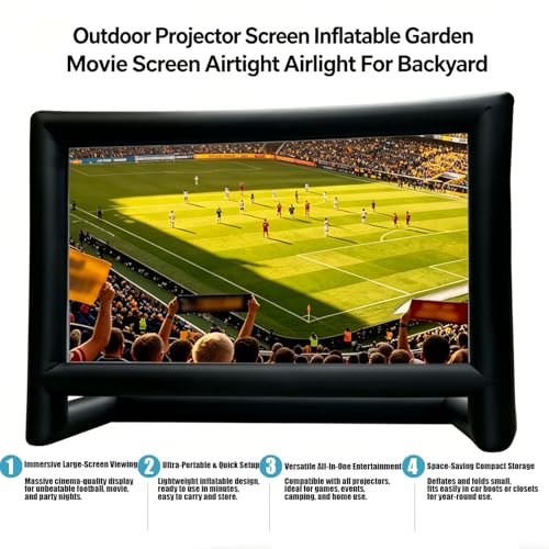 Pantalla de proyector inflable con sistema hermético fácil de instalar en exteriores 7